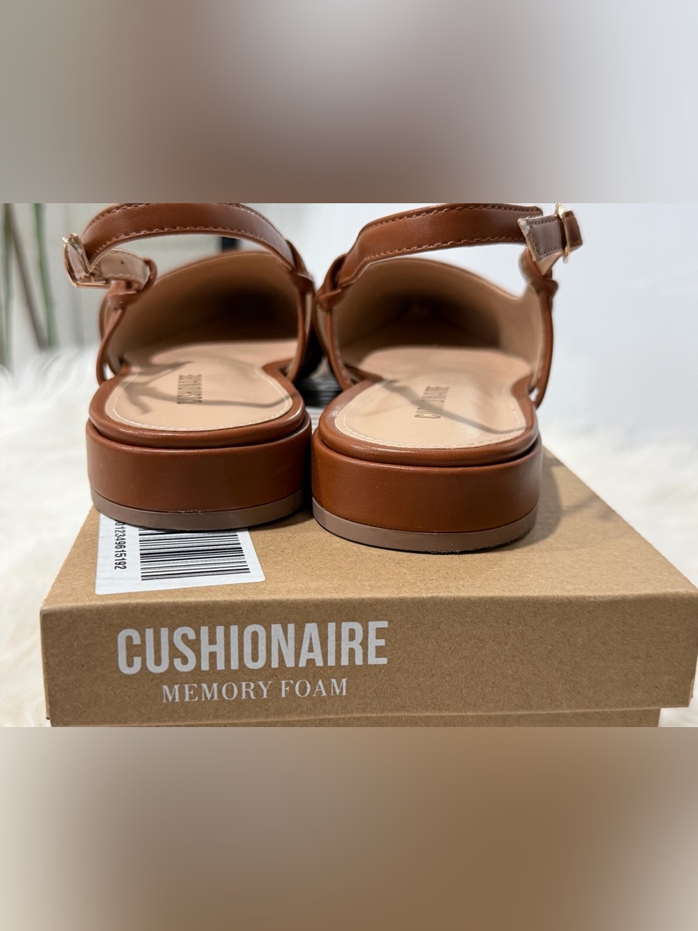 Cushionaire Women's Tan Pointed Slingback Womens Flats 9.5 - Picture 5 of 12
